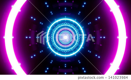 VJ Loop Neon Circle Light Corridor. VJ Loop Neon Circle Light Corridor. 141023984