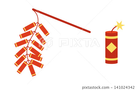 Chinese firecrackers vector asset set Chinese firecrackers vector asset set 141024342