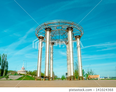 Modern architectural installation on Volgograd embankment, Russia Modern architectural installation on Volgograd embankment, Russia 141024368