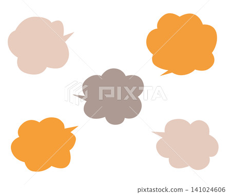 Orange and brown speech bubble template set Orange and brown speech bubble template set 141024606