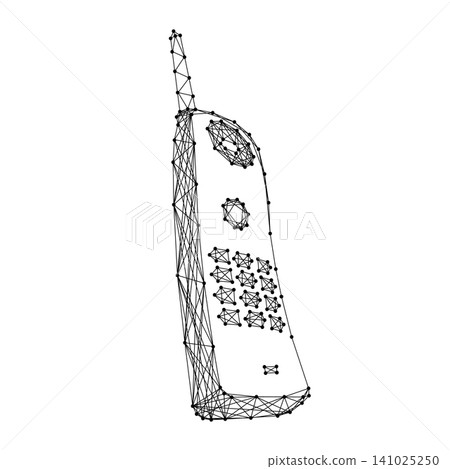 radiotelephone from abstract futuristic polygonal black lines and dots radiotelephone from abstract futuristic polygonal black lines and dots 141025250