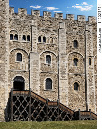 Tower of London - White Tower Historic Medieval Stone Castle Landmark With Wooden Staircase Tower of London - White Tower Historic Medieval Stone Castle Landmark With Wooden Staircase 141025714