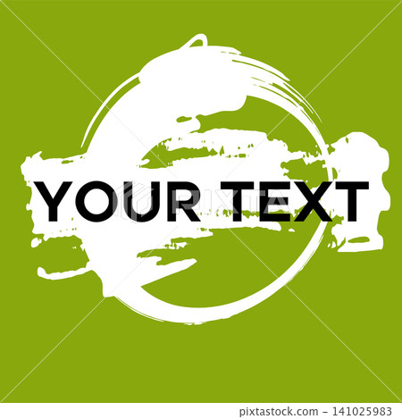 Vector Round Shape on Green. White Circle Stamp. Icon, Logo, Banner Design.. Vector Round Shape on Green. White Circle Stamp. Icon, Logo, Banner Design.. 141025983