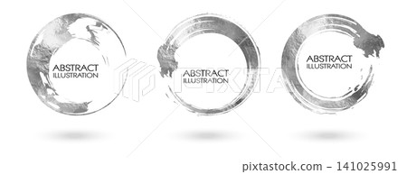 Silver foil abstract circle grunge banners set. Texture, silver foil effect background vector. Silver foil abstract circle grunge banners set. Texture, silver foil effect background vector. 141025991