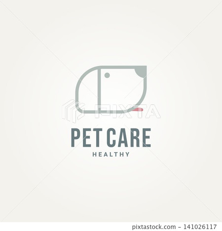 minimalist pet care line art logo template vector illustration design. simple dog head symbol for pet shop, veterinarian, animal hotel or shelter logo concept minimalist pet care line art logo template vector illustration design. simple dog head symbol for pet shop, veterinarian, animal hotel or shelter logo concept 141026117