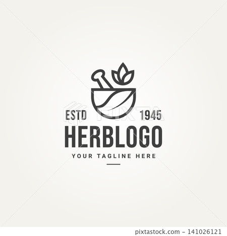 minimalist isolated natural herb line art badge logo template vector illustration design. simple mortar pestle leaf bowl alternative medicine pharmacy emblem logo concept minimalist isolated natural herb line art badge logo template vector illustration design. simple mortar pestle leaf bowl alternative medicine pharmacy emblem logo concept 141026121