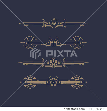 set of live game streaming bottom overlay border viking and knight line art template vector illustration design. creative abstract facecam panel for live streaming set of live game streaming bottom overlay border viking and knight line art template vector illustration design. creative abstract facecam panel for live streaming 141026345