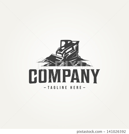 vintage skid steer machine construction icon label emblem logo template vector illustration design. retro classic heavy equipment land clearing machine logo concept vintage skid steer machine construction icon label emblem logo template vector illustration design. retro classic heavy equipment land clearing machine logo concept 141026392