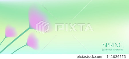 Gradient flower background with soft spring blur for beauty card and wellness banner. Pastel floral abstract backdrop in green grass with mint pink shadow. Gradient flower vector bg for spa poster Gradient flower background with soft spring blur for beauty card and wellness banner. Pastel floral abstract backdrop in green grass with mint pink shadow. Gradient flower vector bg for spa poster 141026553