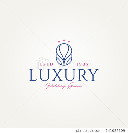 minimalist luxury floral wedding icon logo label template vector illustration design. simple modern wedding organizer logo concept minimalist luxury floral wedding icon logo label template vector illustration design. simple modern wedding organizer logo concept 141026609