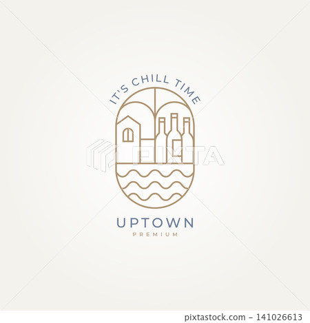 minimalist downtown or uptown city badge logo template vector illustration design. simple modern party city, bar, destination emblem logo concept minimalist downtown or uptown city badge logo template vector illustration design. simple modern party city, bar, destination emblem logo concept 141026613