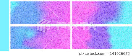 Icy winter gradient set of pastel mesh and retro gradation banners. Liquid neon spots in pink, blue and cyan with grainy texture. Vector y2k winter gradient templates isolated for presentation Icy winter gradient set of pastel mesh and retro gradation banners. Liquid neon spots in pink, blue and cyan with grainy texture. Vector y2k winter gradient templates isolated for presentation 141026673