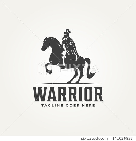 silhouette warrior knight icon logo template vector illustration design. simple modern warrior riding knight horse logo concept silhouette warrior knight icon logo template vector illustration design. simple modern warrior riding knight horse logo concept 141026855