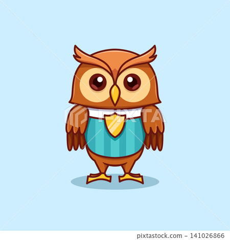 minimalist cute owl animal wearing soccer shirt cartoon flat icon vector Illustration design. simple modern owl isolated flat cartoon style minimalist cute owl animal wearing soccer shirt cartoon flat icon vector Illustration design. simple modern owl isolated flat cartoon style 141026866