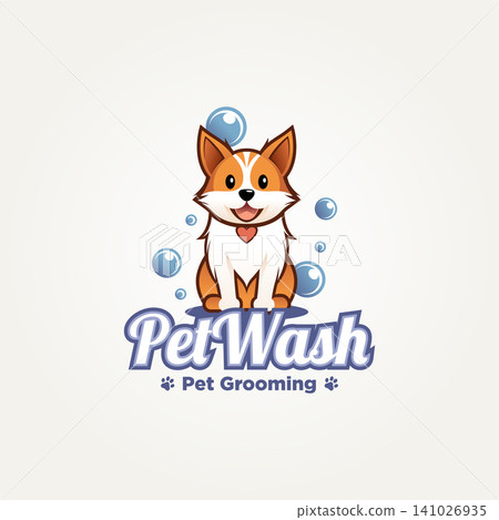 pet wash grooming flat logo template vector illustration design. simple modern grooming salons, veterinarian clinics, pet supply stores logo concept pet wash grooming flat logo template vector illustration design. simple modern grooming salons, veterinarian clinics, pet supply stores logo concept 141026935