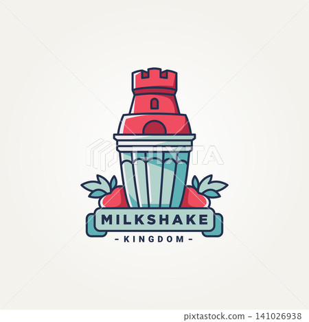 minimalist fruits milkshake kingdom icon logo template vector illustration design. simple modern cafes, ice cream parlors, dessert shops logo concept minimalist fruits milkshake kingdom icon logo template vector illustration design. simple modern cafes, ice cream parlors, dessert shops logo concept 141026938