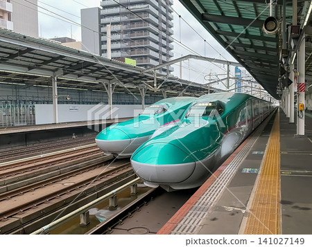 東北青森新幹線列車在宇都宮車站等待過往列車。 東北青森新幹線列車在宇都宮車站等待過往列車。 141027149