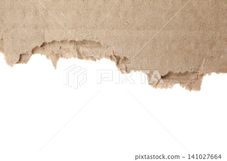 Piece of torn cardboard isolated on white Piece of torn cardboard isolated on white 141027664