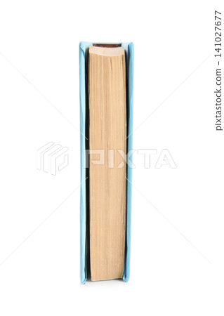 Book with light blue cover isolated on white Book with light blue cover isolated on white 141027677