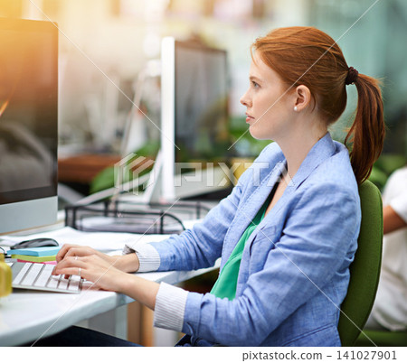 Business, woman and computer with typing, internet and journalist with PR agency and online reading for a company blog. Person, consultant or publisher with pc or magazine editor for research or tech Business, woman and computer with typing, internet and journalist with PR agency and online reading for a company blog. Person, consultant or publisher with pc or magazine editor for research or tech 141027901