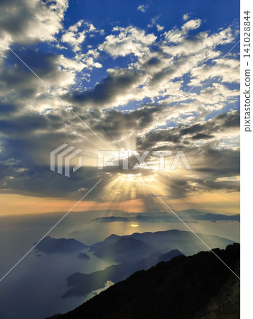 beautiful landscape from babadag mountain to Oludeniz beach in Turkey beautiful landscape from babadag mountain to Oludeniz beach in Turkey 141028844