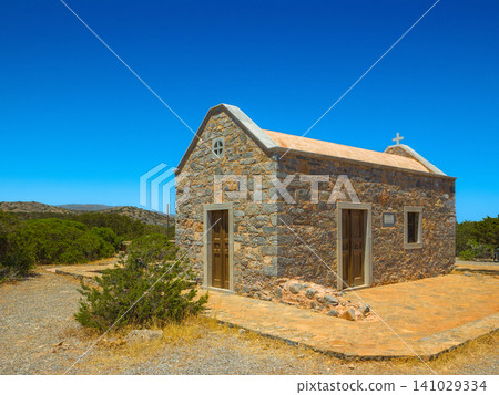 Agios Phokas, a stone church on the Greek island of Crete. Agios Phokas, a stone church on the Greek island of Crete. 141029334