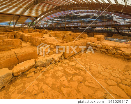 Area under excavation at the Maria archaeological site on Crete, Greece. Area under excavation at the Maria archaeological site on Crete, Greece. 141029347