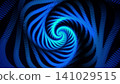 Abstract Blue Spiral Waveform Tunnel with Neon Curved Lines, Futuristic Vortex Background 141029515