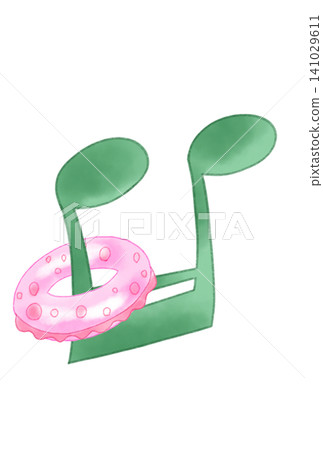 Musical note with floating ring Musical note with floating ring 141029611