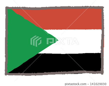 Hand-drawn Sudanese flag Hand-drawn Sudanese flag 141029830