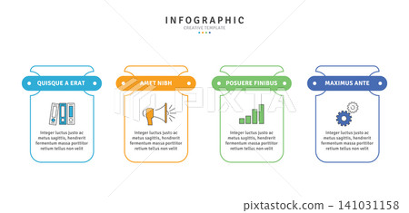 Business infographic template with modern design elements and icons in vector Business infographic template with modern design elements and icons in vector 141031158