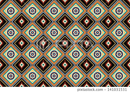 Geometric ethnic oriental pattern. Geometric ethnic pattern. Ethnic pattern. Navajo, Native American tribal fabric design for clothing, textile, wrapping, background, wallpaper, carpet, embroidery Geometric ethnic oriental pattern. Geometric ethnic pattern. Ethnic pattern. Navajo, Native American tribal fabric design for clothing, textile, wrapping, background, wallpaper, carpet, embroidery 141031531