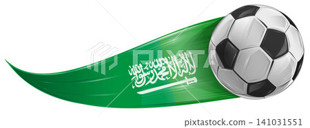 Soccer ball with the colors of the Saudi Arabia, realistic effect. vector illustration 141031551