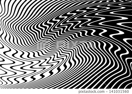 Black and White Wavy Lines Pattern. Movement Illusion. Black and White Wavy Lines Pattern. Movement Illusion. 141031560
