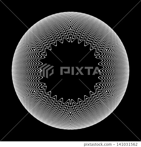 Radial Wavy Lines Spherical Pattern. 3D Illusion. Radial Wavy Lines Spherical Pattern. 3D Illusion. 141031562