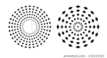 Radial Rotation Circle Dots Patterns Set. Radial Rotation Circle Dots Patterns Set. 141031563
