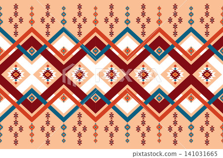 Seamless geometric ethnic oriental pattern. Geometric ethnic pattern. Ethnic pattern design for clothing, textile, wrapping, background, wallpaper, carpet, embroidery, print, vector, illustration Seamless geometric ethnic oriental pattern. Geometric ethnic pattern. Ethnic pattern design for clothing, textile, wrapping, background, wallpaper, carpet, embroidery, print, vector, illustration 141031665
