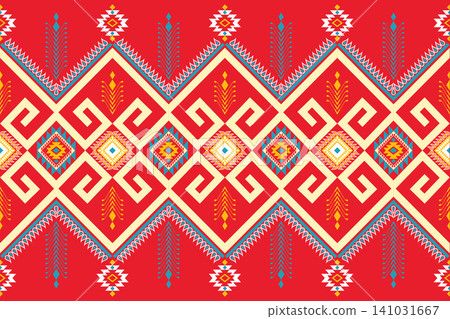 Seamless geometric ethnic oriental pattern. Geometric ethnic pattern. Ethnic pattern design for clothing, textile, wrapping, background, wallpaper, carpet, embroidery, print, vector, illustration Seamless geometric ethnic oriental pattern. Geometric ethnic pattern. Ethnic pattern design for clothing, textile, wrapping, background, wallpaper, carpet, embroidery, print, vector, illustration 141031667