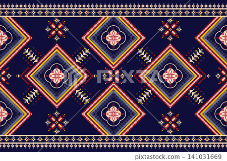 Seamless geometric ethnic oriental pattern. Geometric ethnic pattern. Ethnic pattern design for clothing, textile, wrapping, background, wallpaper, carpet, embroidery, print, vector, illustration Seamless geometric ethnic oriental pattern. Geometric ethnic pattern. Ethnic pattern design for clothing, textile, wrapping, background, wallpaper, carpet, embroidery, print, vector, illustration 141031669