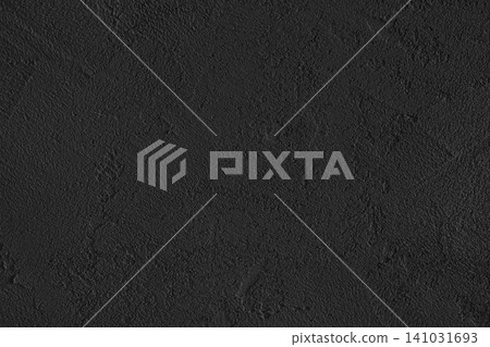 Black painted cement, concrete stucco wall with rough plaster surface texture background Black painted cement, concrete stucco wall with rough plaster surface texture background 141031693
