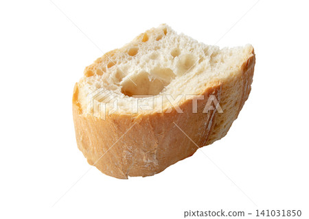 Rustic white bread slice isolated on white Rustic white bread slice isolated on white 141031850