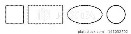 Scalloped frame layout. Scalloped edge rectangular, ellipse shape set. Label forms. Silhouette lace frames. Abstract element for tag, sticker. Scalloped frame layout. Scalloped edge rectangular, ellipse shape set. Label forms. Silhouette lace frames. Abstract element for tag, sticker. 141032702