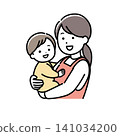 一幅家庭主婦（育兒工作者、清潔工）抱著嬰兒的插圖。 141034200
