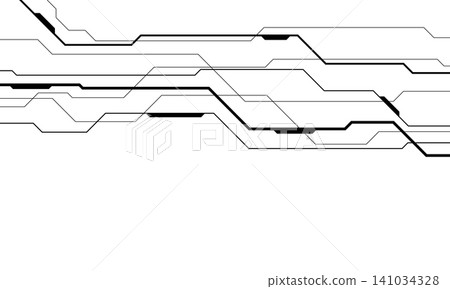 Abstract black circuit board technology connected lines electronics elements computer motherboard chip processor semiconductor digital on white background vector Abstract black circuit board technology connected lines electronics elements computer motherboard chip processor semiconductor digital on white background vector 141034328