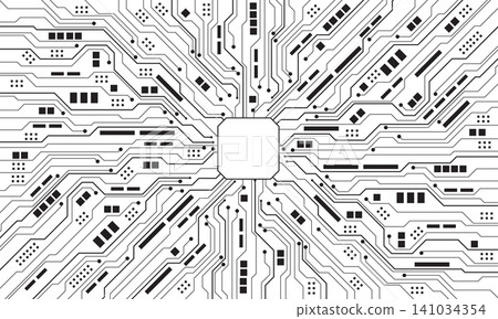 Abstract grey circuit board technology connected lines electronics elements computer motherboard chip processor semiconductor digital background vector Abstract grey circuit board technology connected lines electronics elements computer motherboard chip processor semiconductor digital background vector 141034354