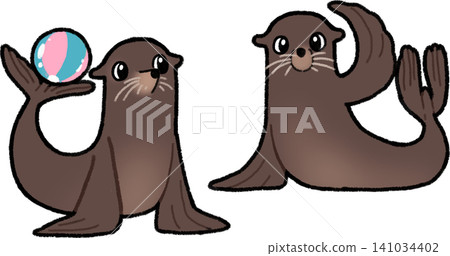 Two sea lions Two sea lions 141034402