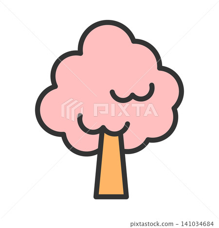 Cherry tree icon illustration Cherry tree icon illustration 141034684