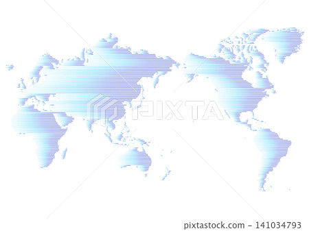 World map (centered on Japan) illustration: Blue horizontal stripes World map (centered on Japan) illustration: Blue horizontal stripes 141034793