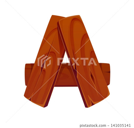 Cartoon wooden, rustic wood ABC typeset, font letter A. Fence plank English alphabet letter, rustic wood texture kids ABC typeface vector element. Natural wooden type font symbol Cartoon wooden, rustic wood ABC typeset, font letter A. Fence plank English alphabet letter, rustic wood texture kids ABC typeface vector element. Natural wooden type font symbol 141035141
