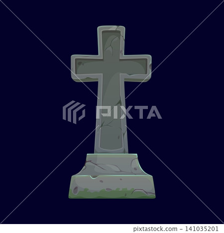 Halloween cemetery graveyard gravestone cartoon game icon. Horror scary grave tombstone game environment item, Halloween spooky graveyard gravestone arcade vector asset or gaming level element Halloween cemetery graveyard gravestone cartoon game icon. Horror scary grave tombstone game environment item, Halloween spooky graveyard gravestone arcade vector asset or gaming level element 141035201
